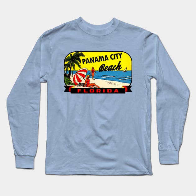 Panama City Beach Florida Vintage Long Sleeve T-Shirt by Hilda74